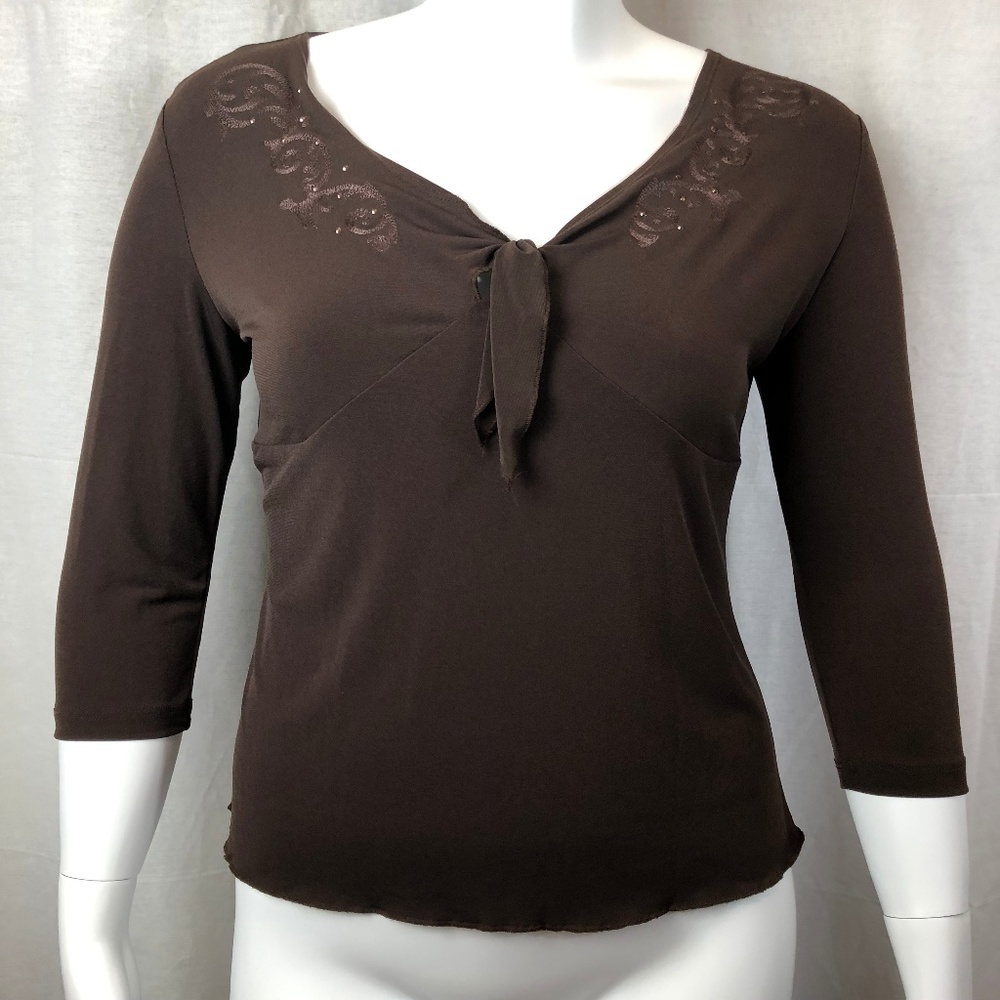 Merona Empire Waist Brown Blouse
